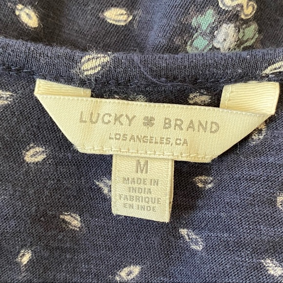 Lucky Brand Boho Peasant Blouse w Ruched Trim, Tassels & String Ties - Picture 4 of 10